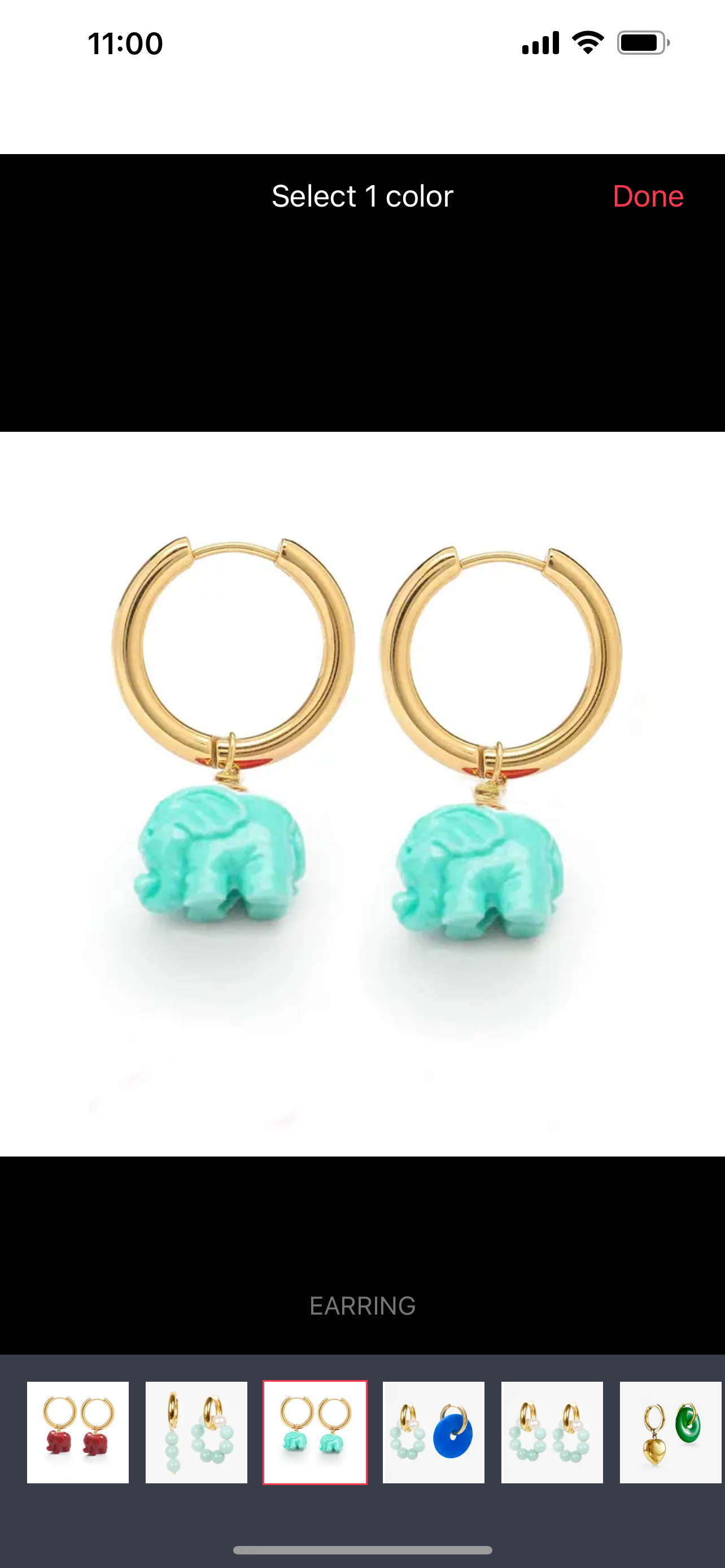 earring jade elephant