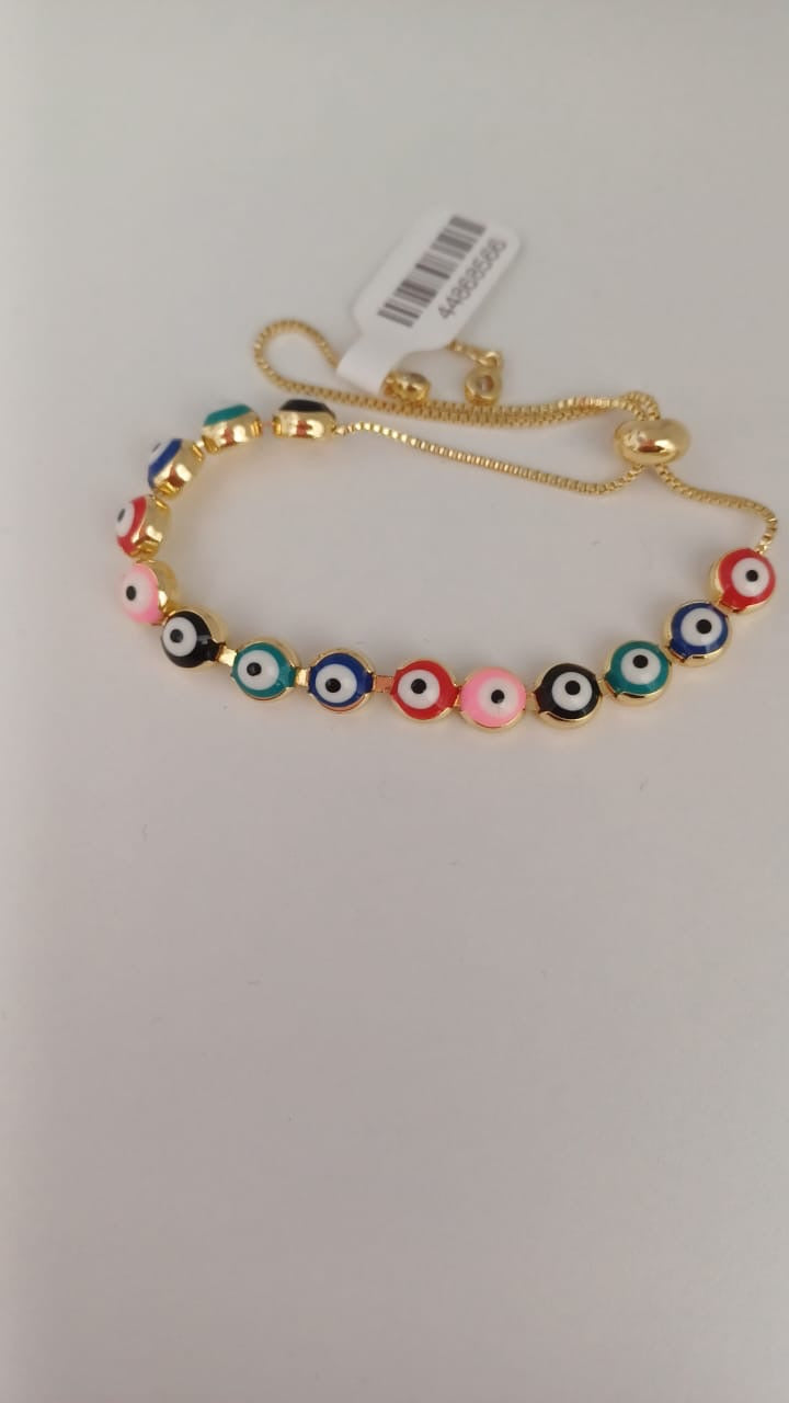 Karma & Luck bracelet evil eye multicolor gold plated