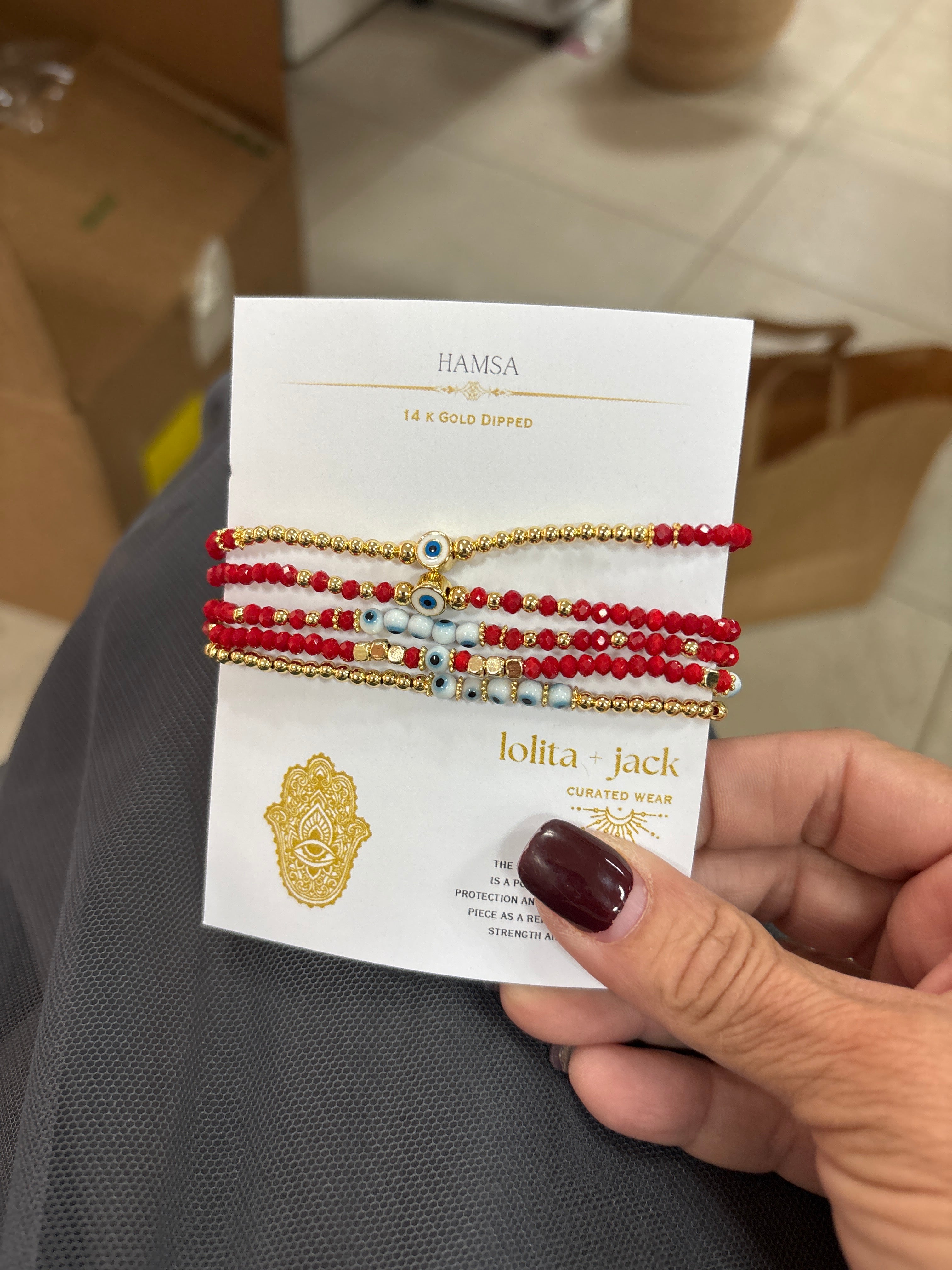Karma & Luck set 5 bracelets red evil eye