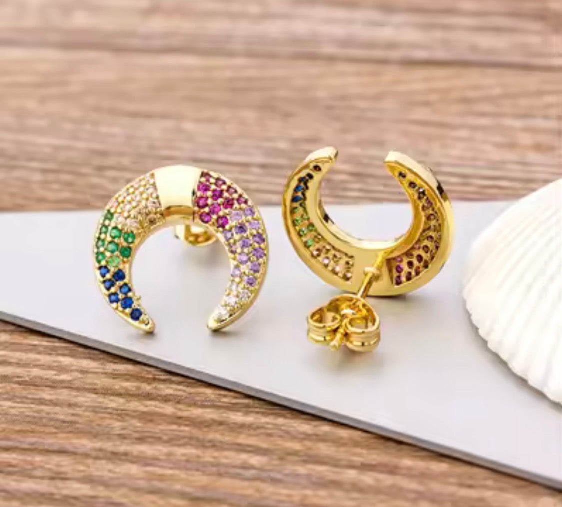 Earring moon stones