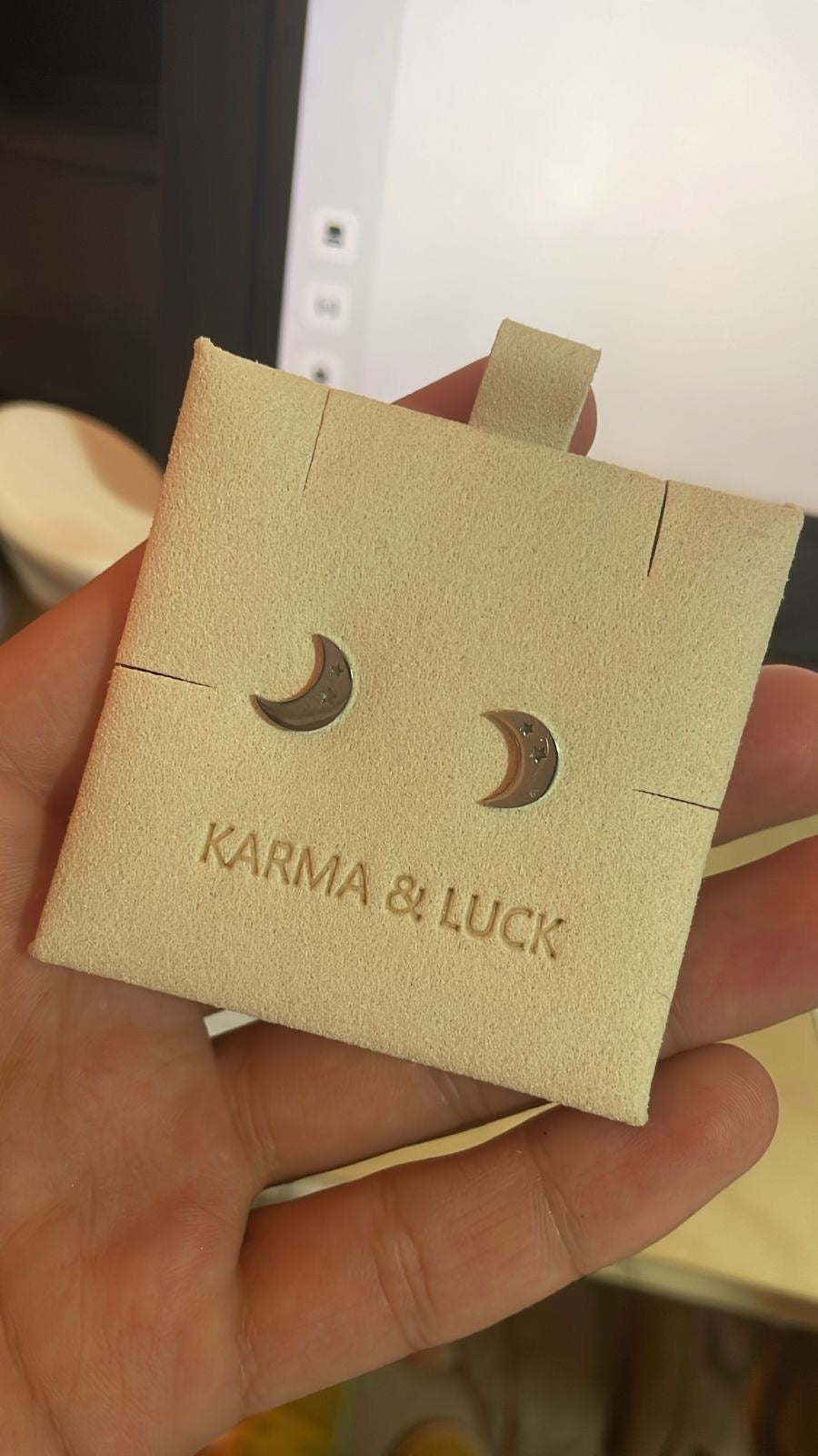 Earring moon silver