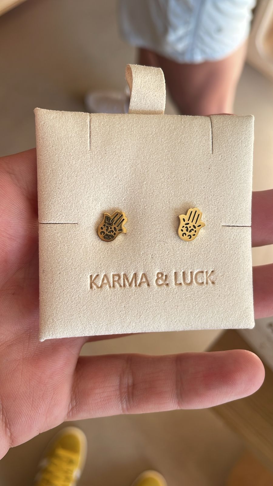 Earring Hamsa gold plated