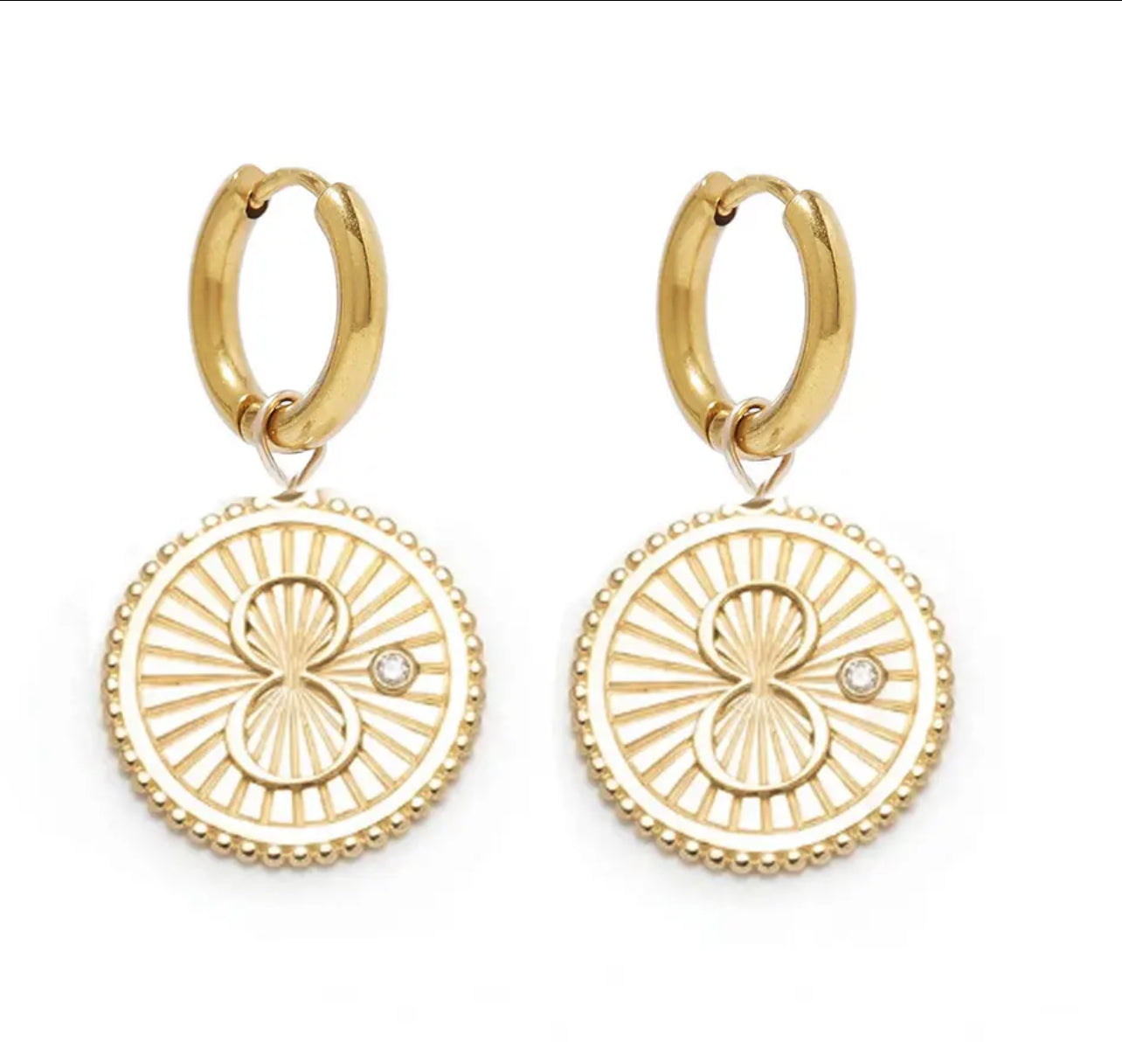 Earring gold plated circle