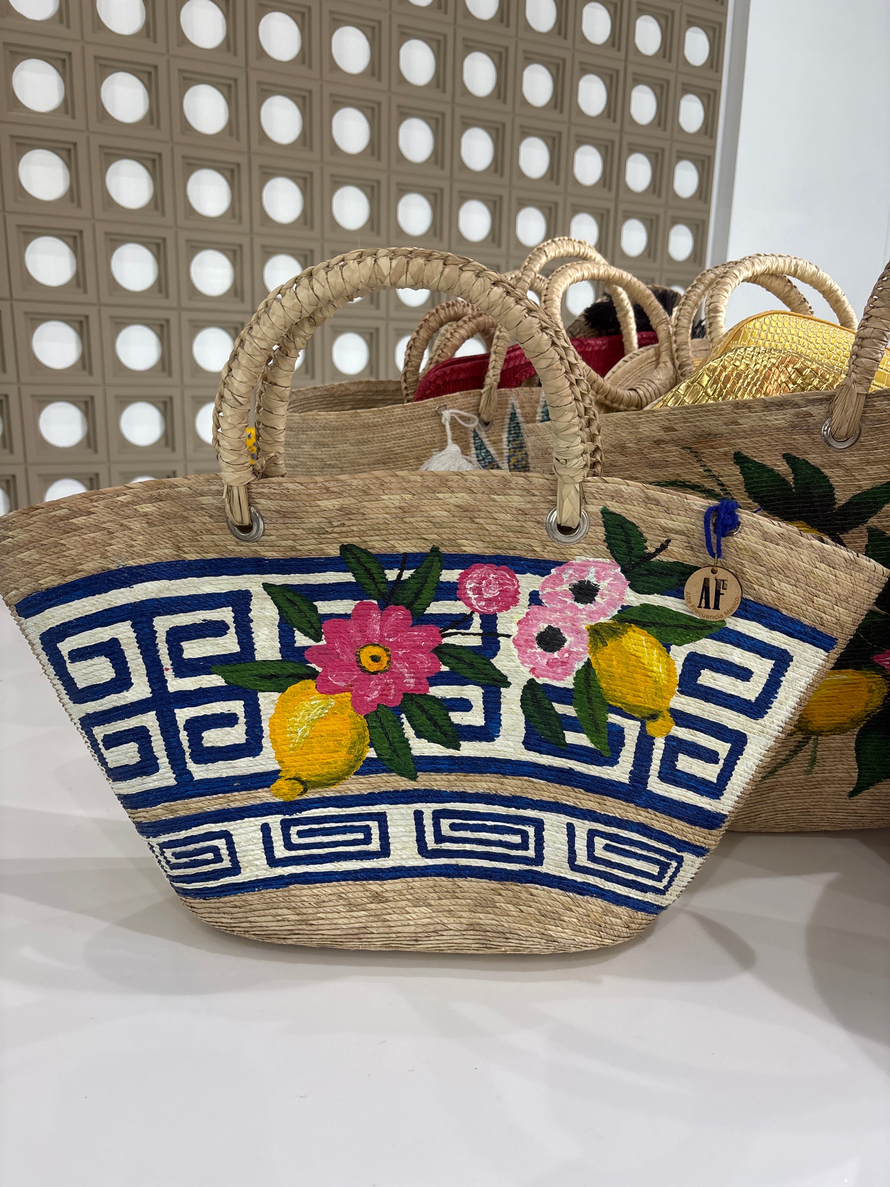 Beach Bag tiles lemon flowers