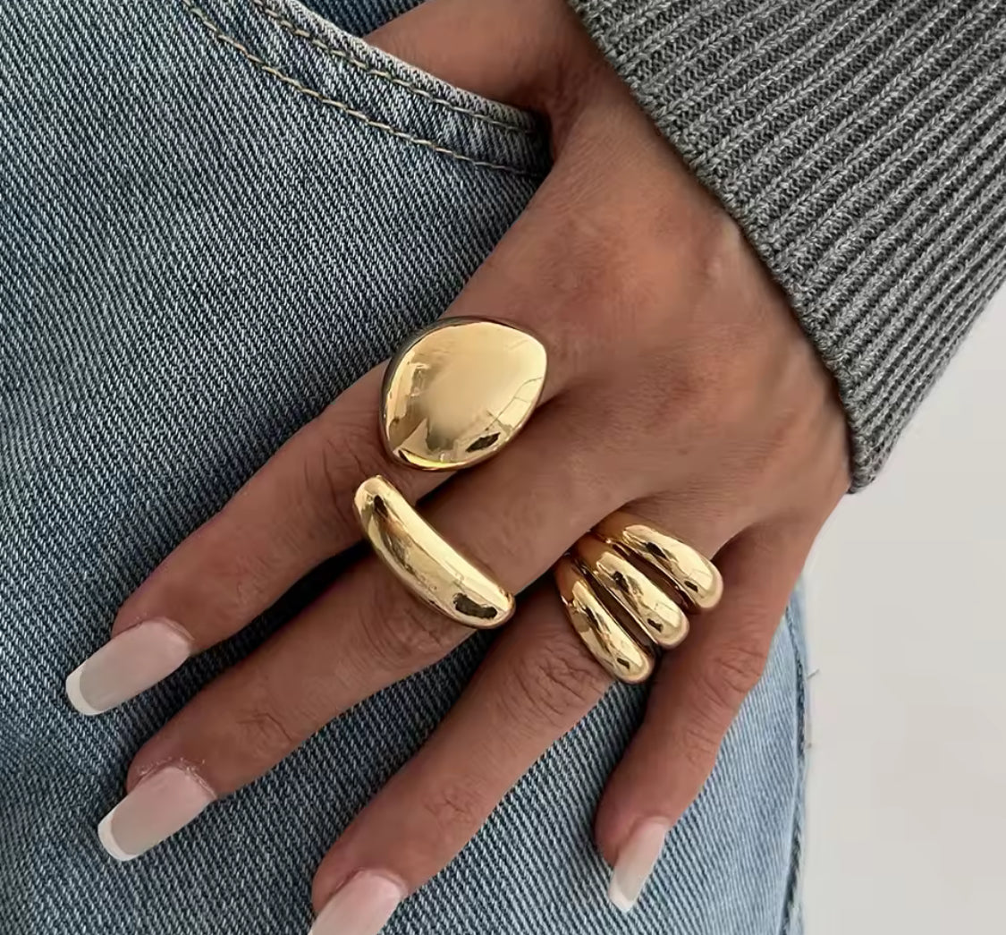 Ring Set 3 gold plated