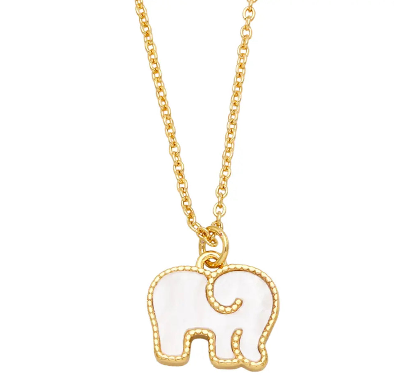 Necklace elephant nacar gold plated
