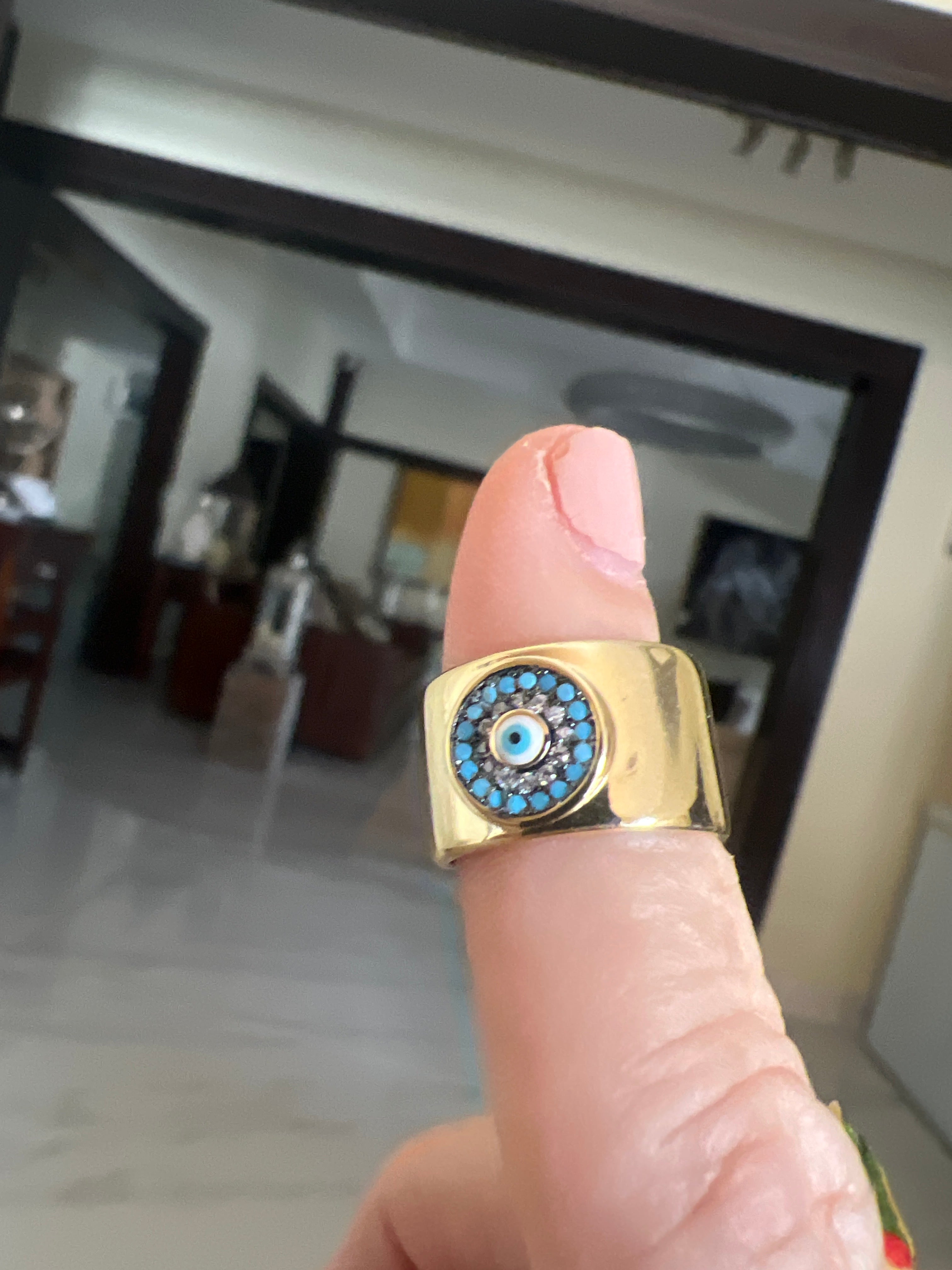 Ring gold plated third eye