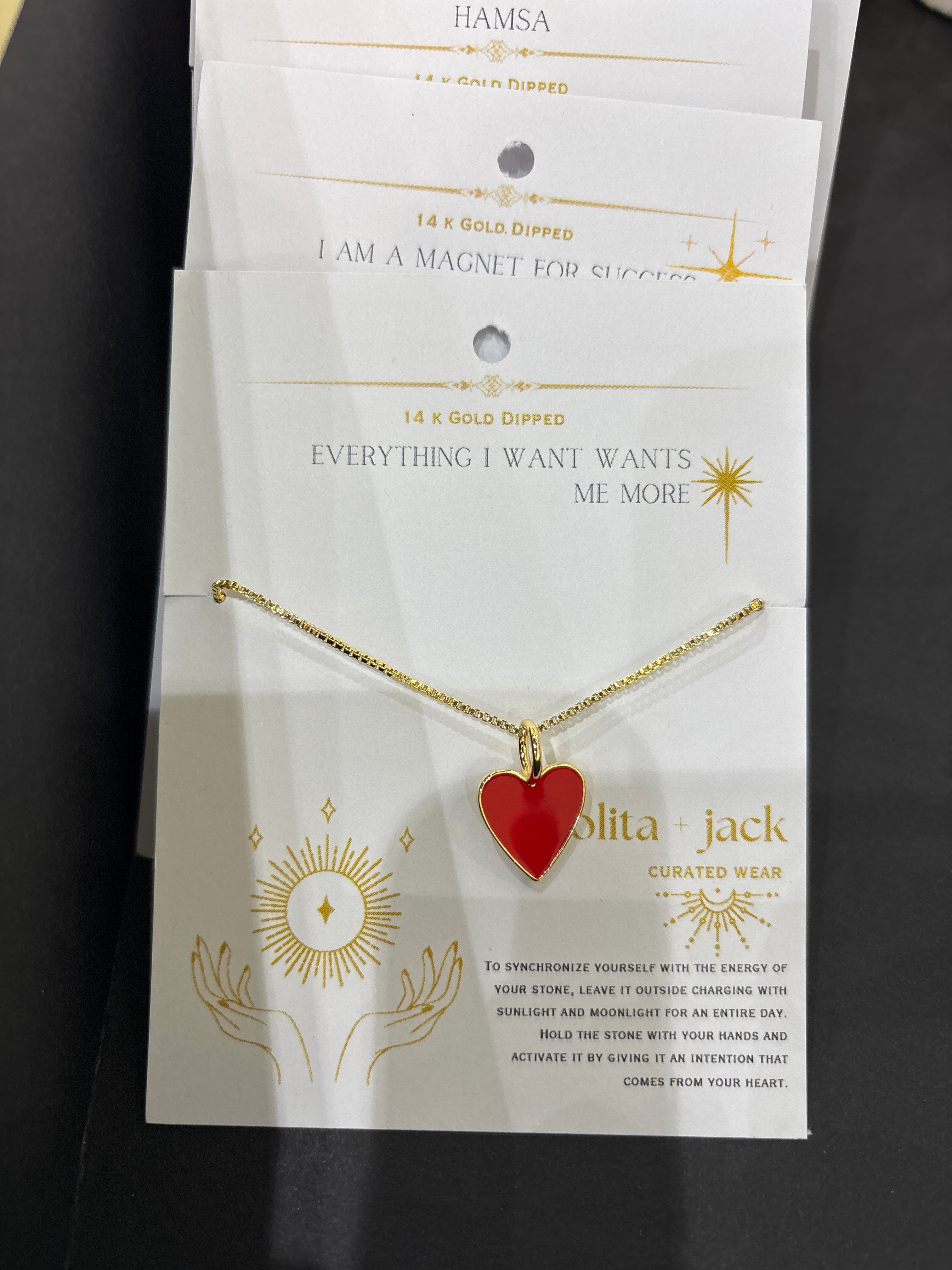 Necklace red single heart