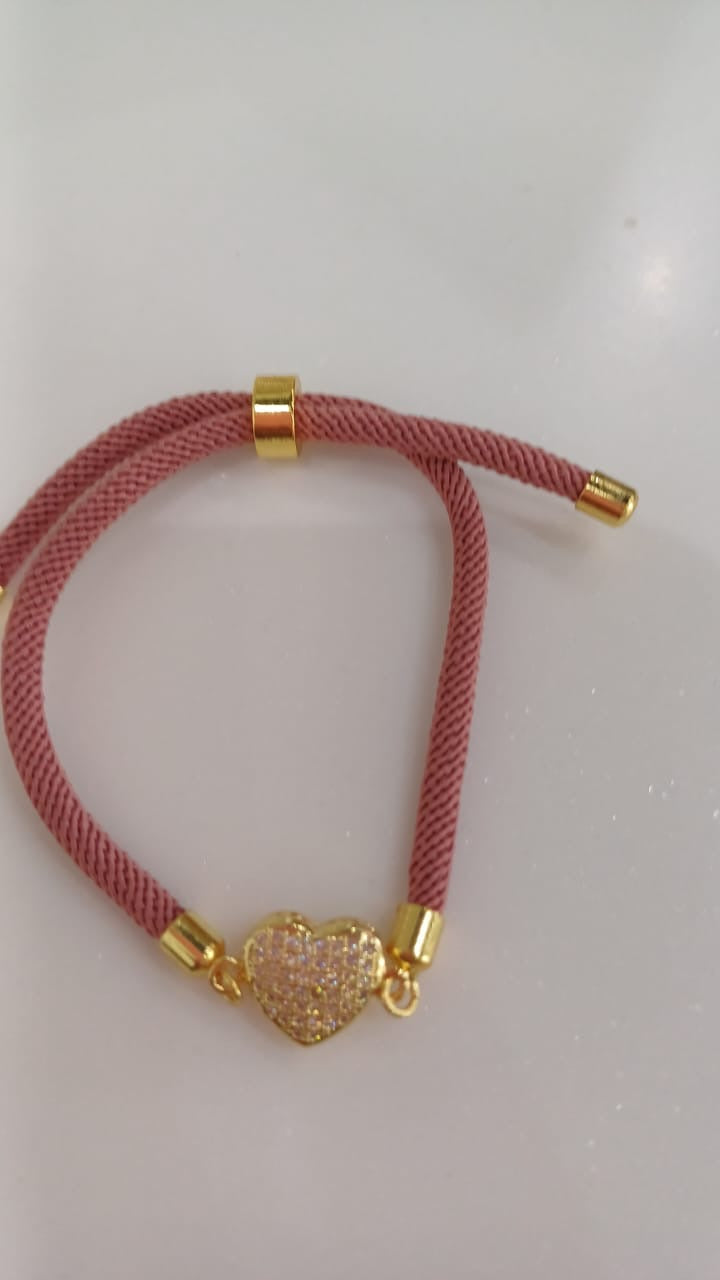 Bracelet cord with heart