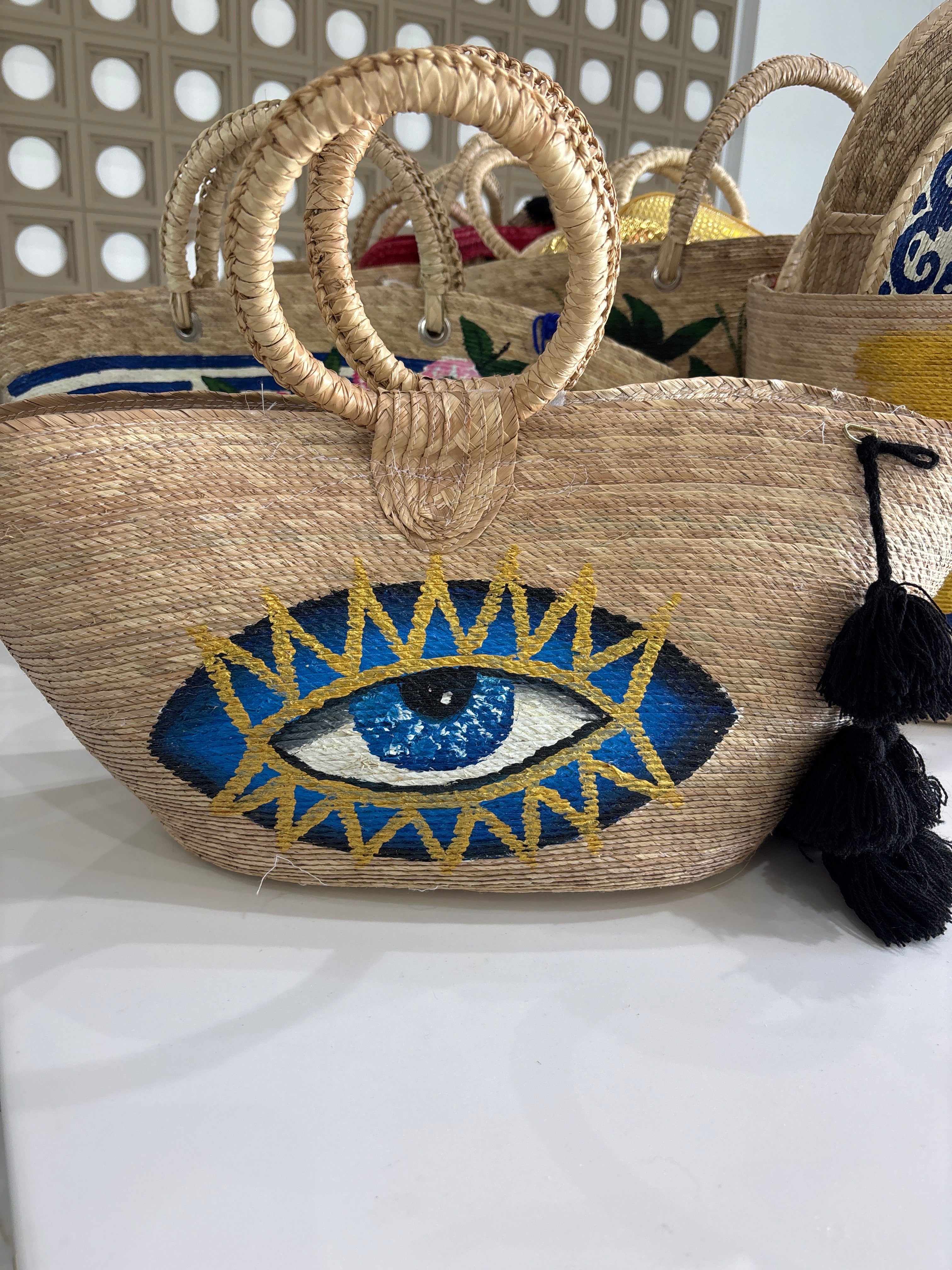 Beach Bag third eye gold blue