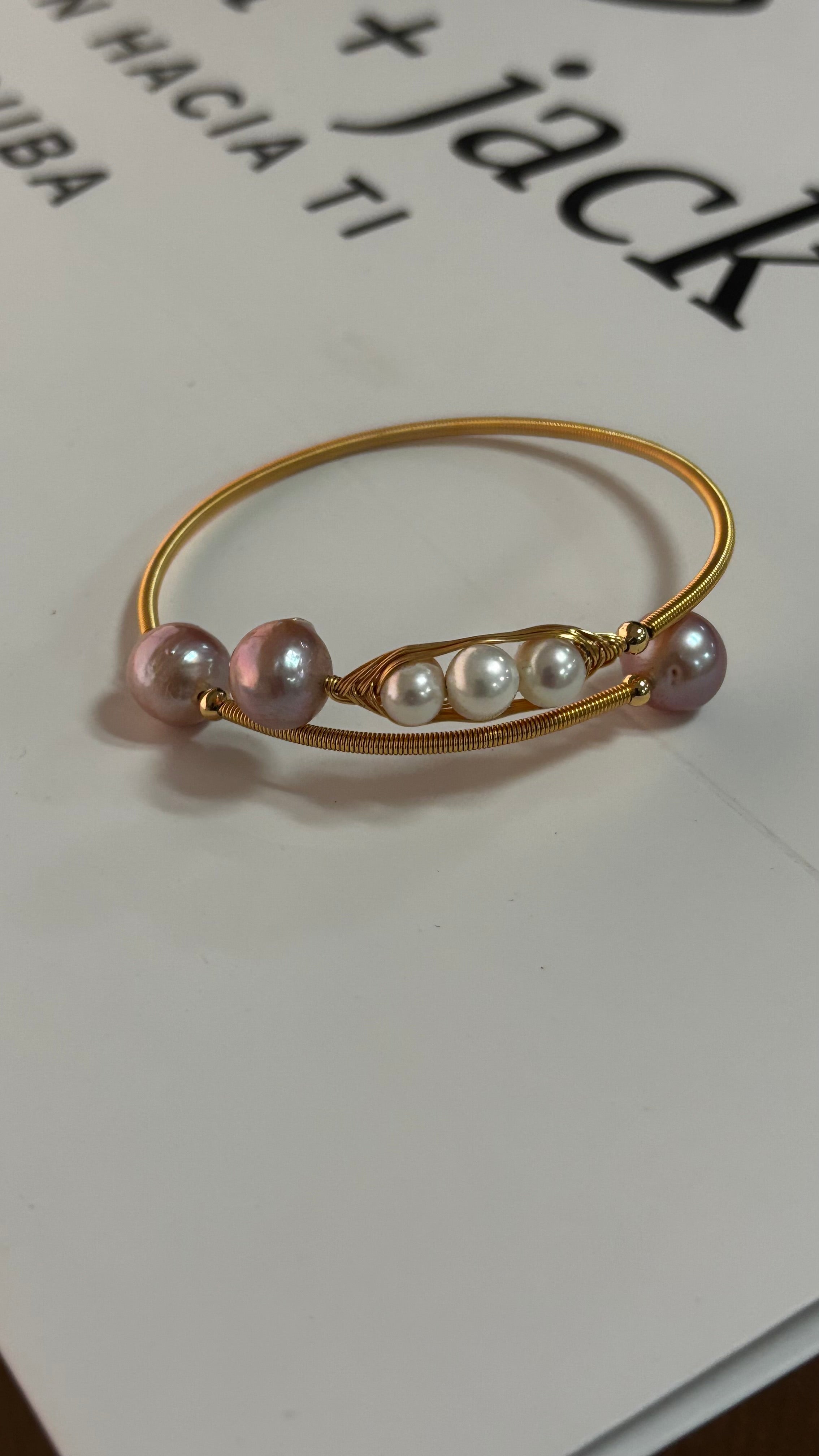 Bracelet Line H7 pearls gold
