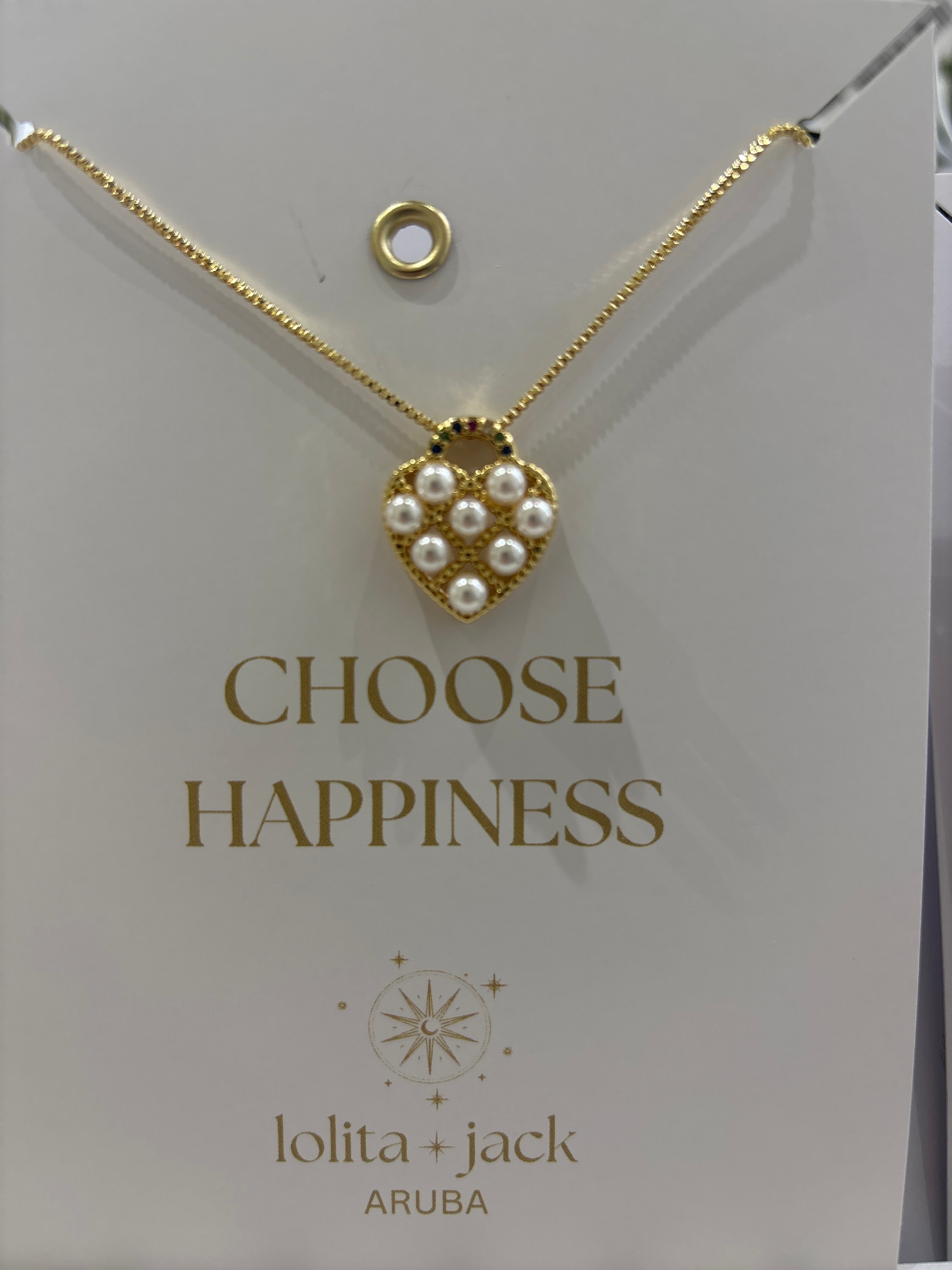 Necklace heart pearl