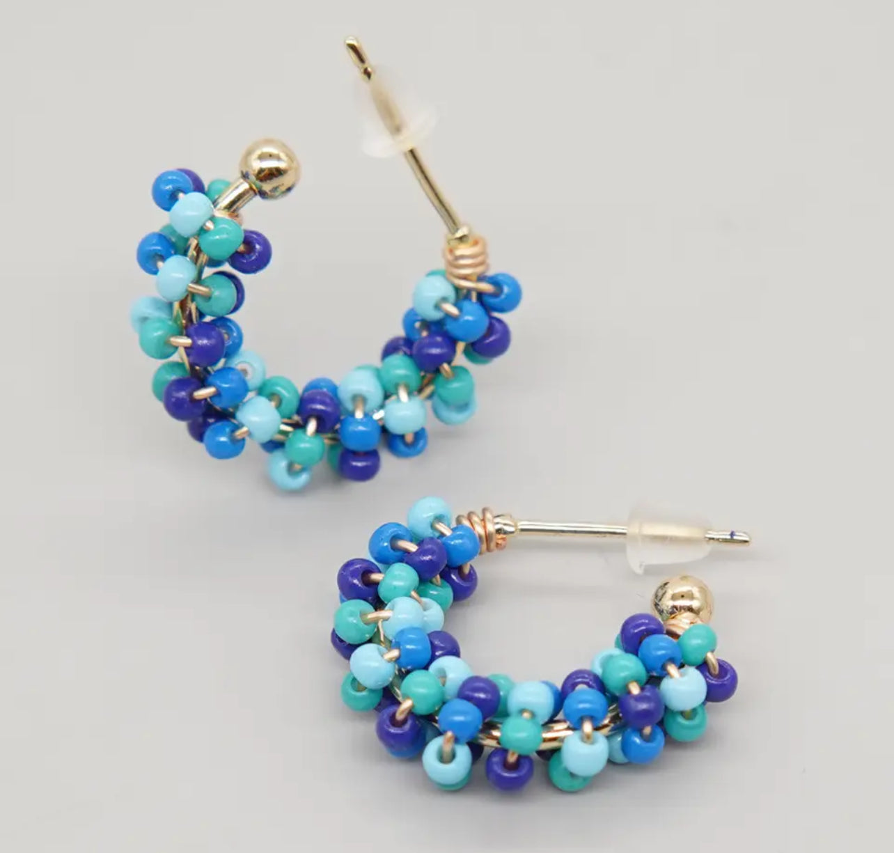 Earring Miyuki Small green, blue, pink