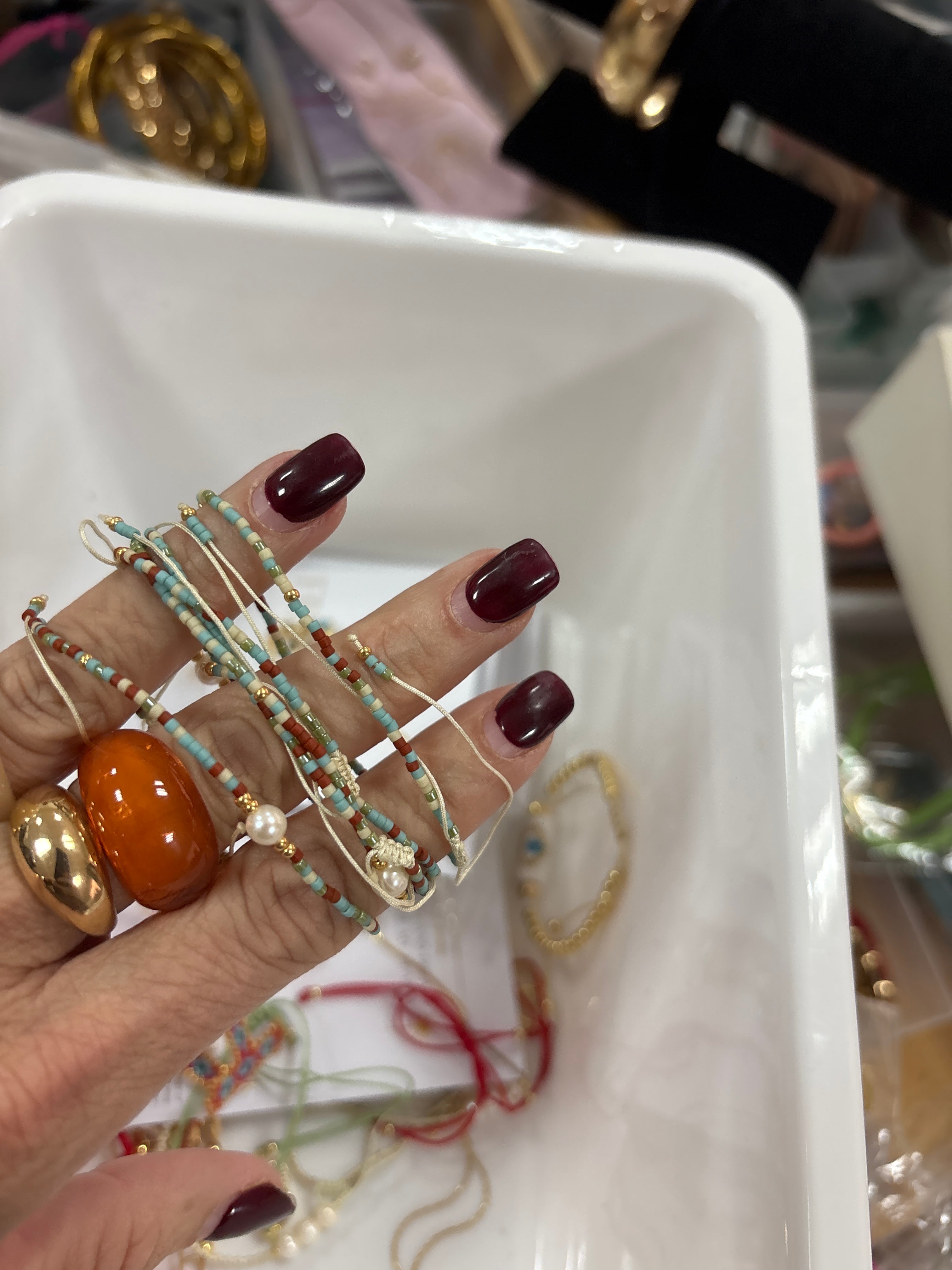 Bracelet Line N4 miyuki turquoise pearl