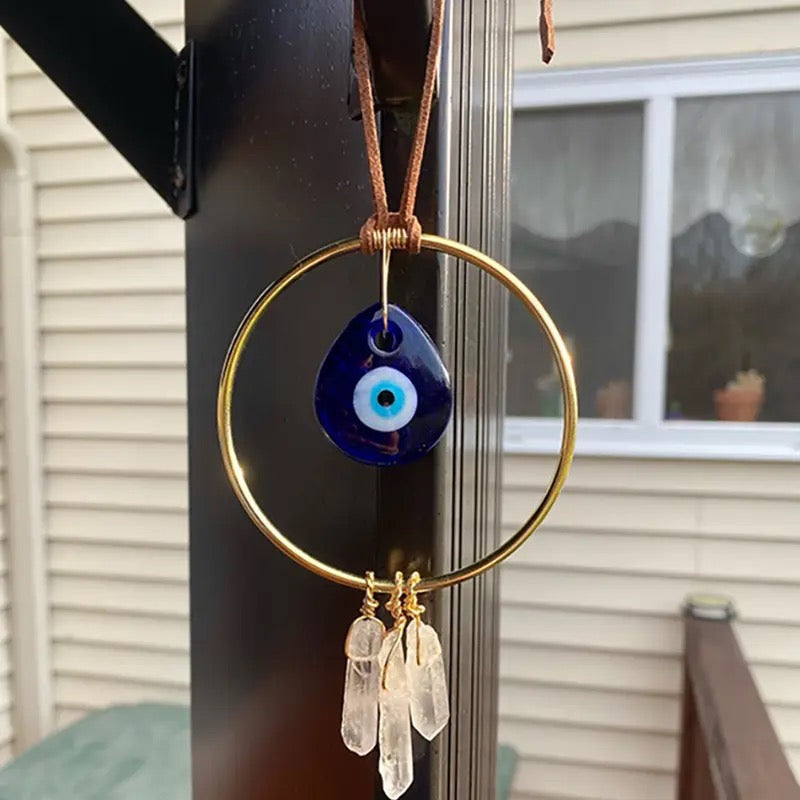 Amulet Circle Evil Eye with Crystal