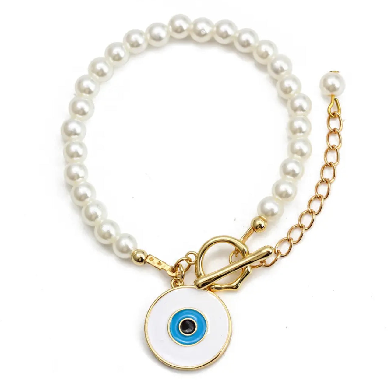 Bracelet pearl evil eye