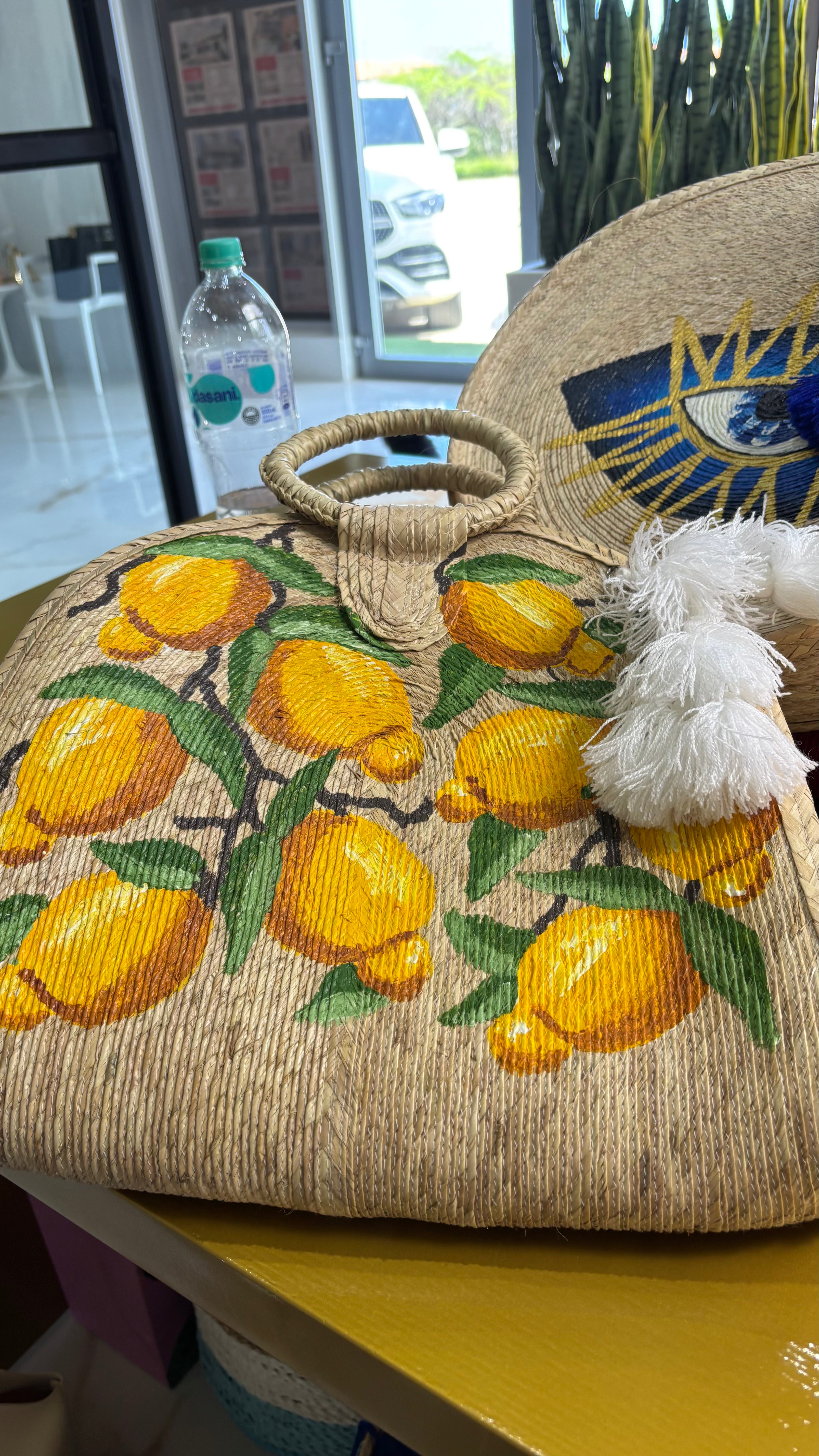 Beach bag oval lemons