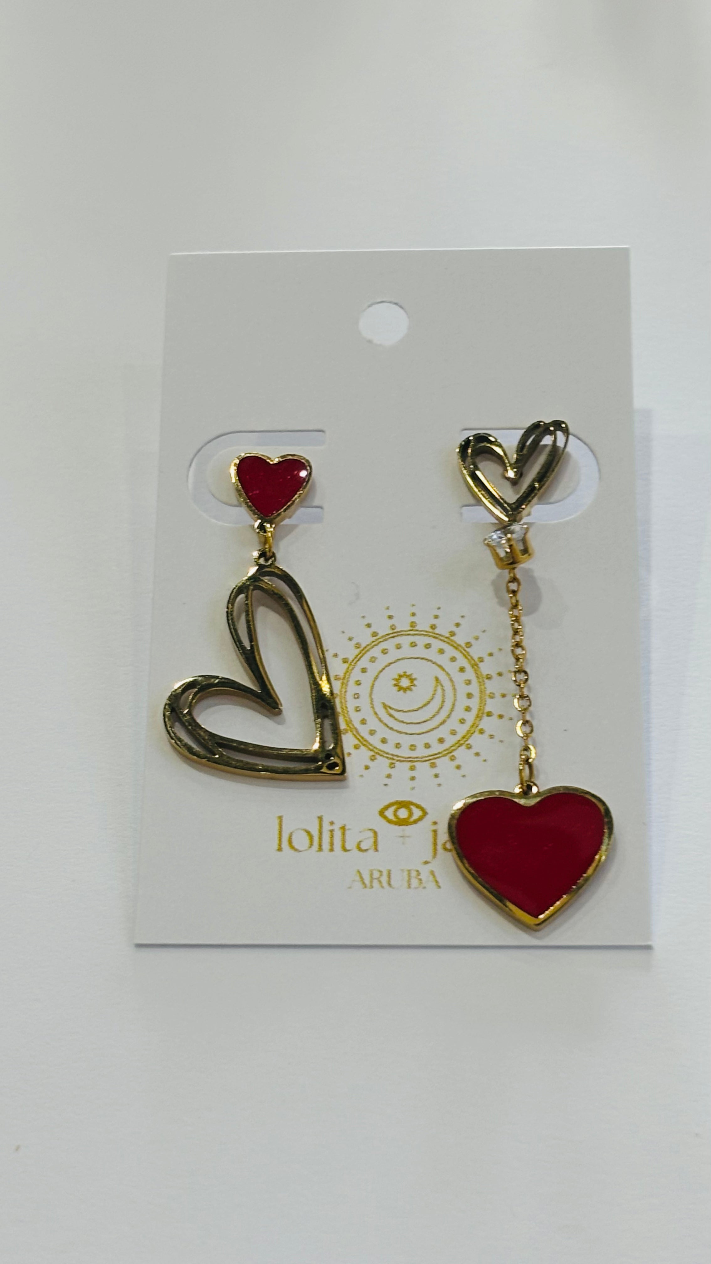 Earring red heart
