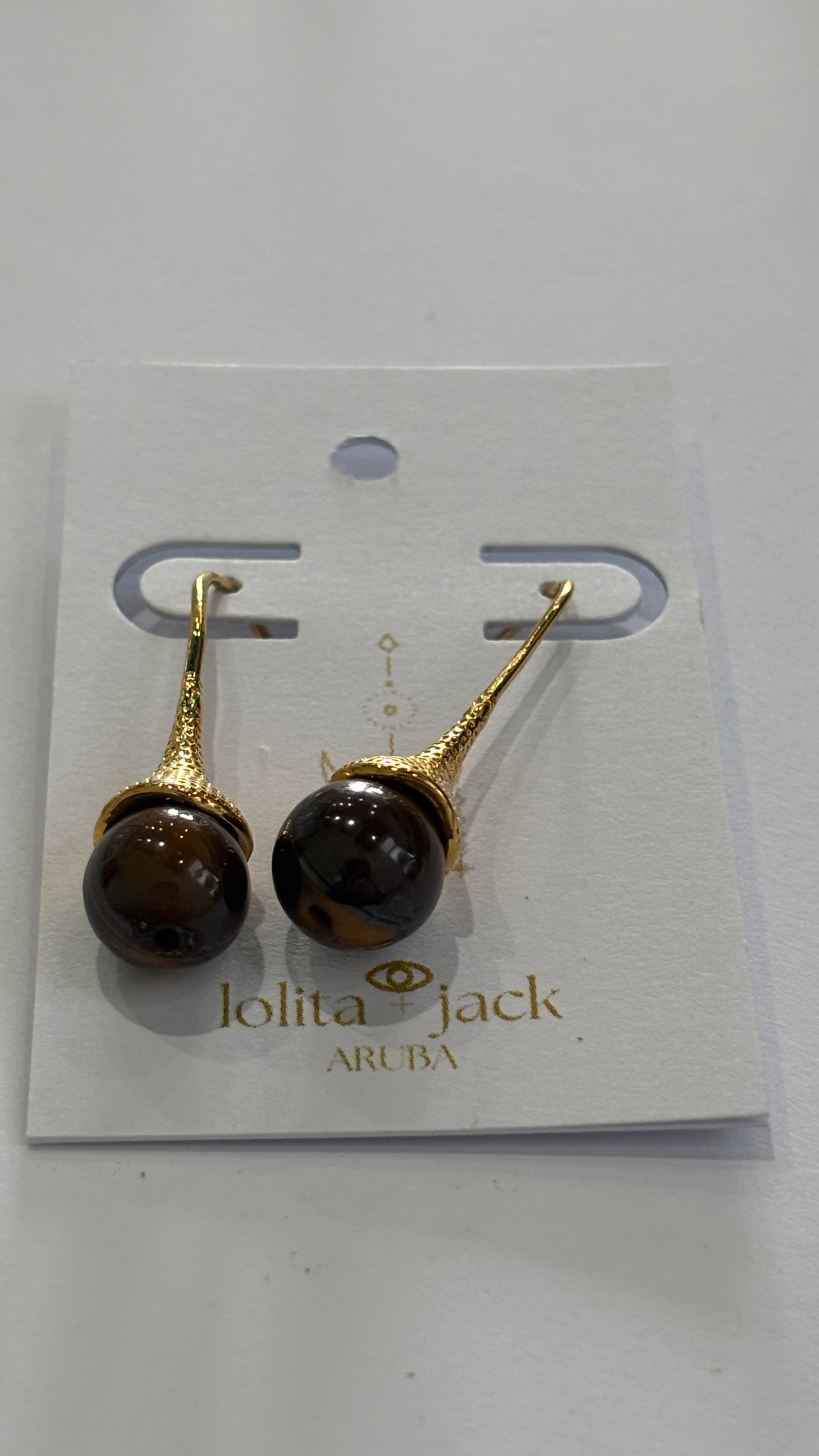 Earring long Tiger Eye