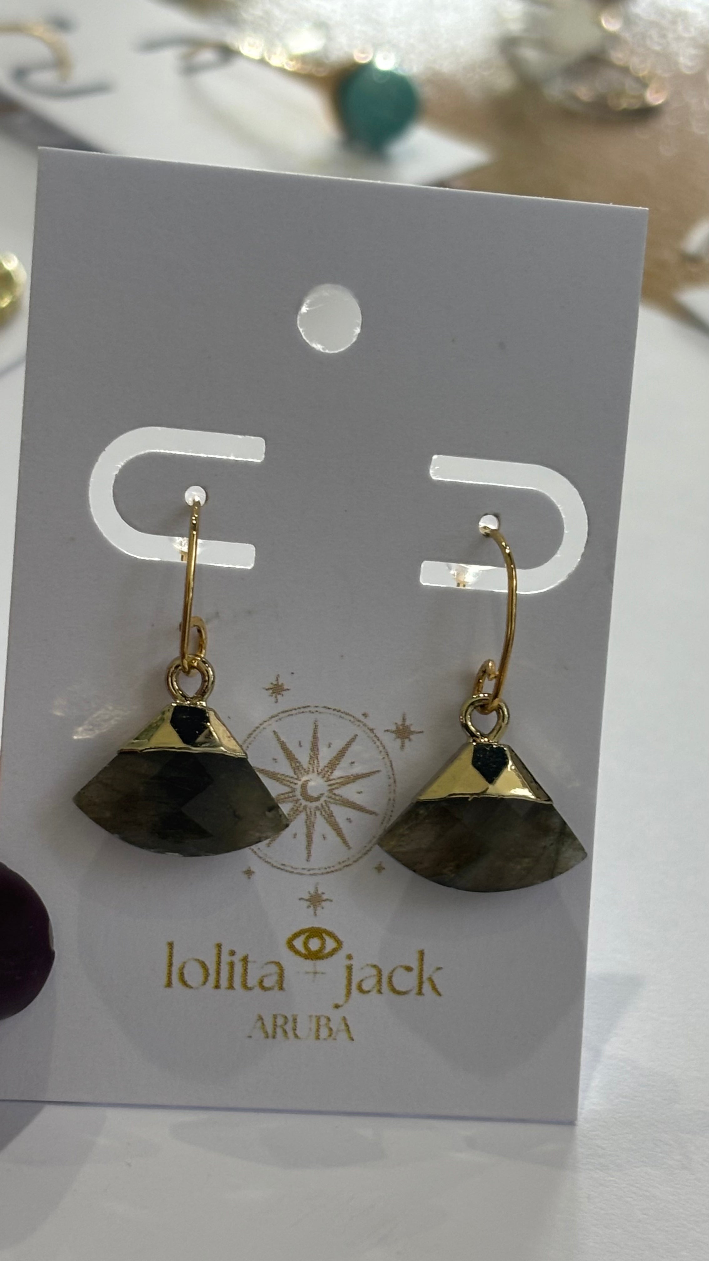 Earring Amazonite Stone gold plated