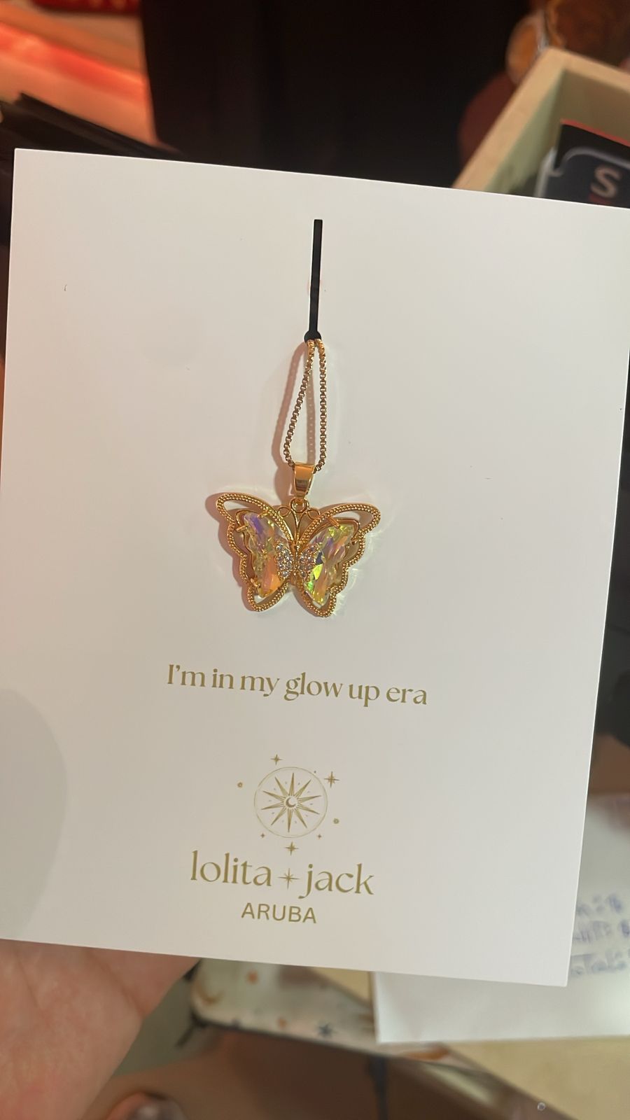 Necklace gold plated  butterfly pendant