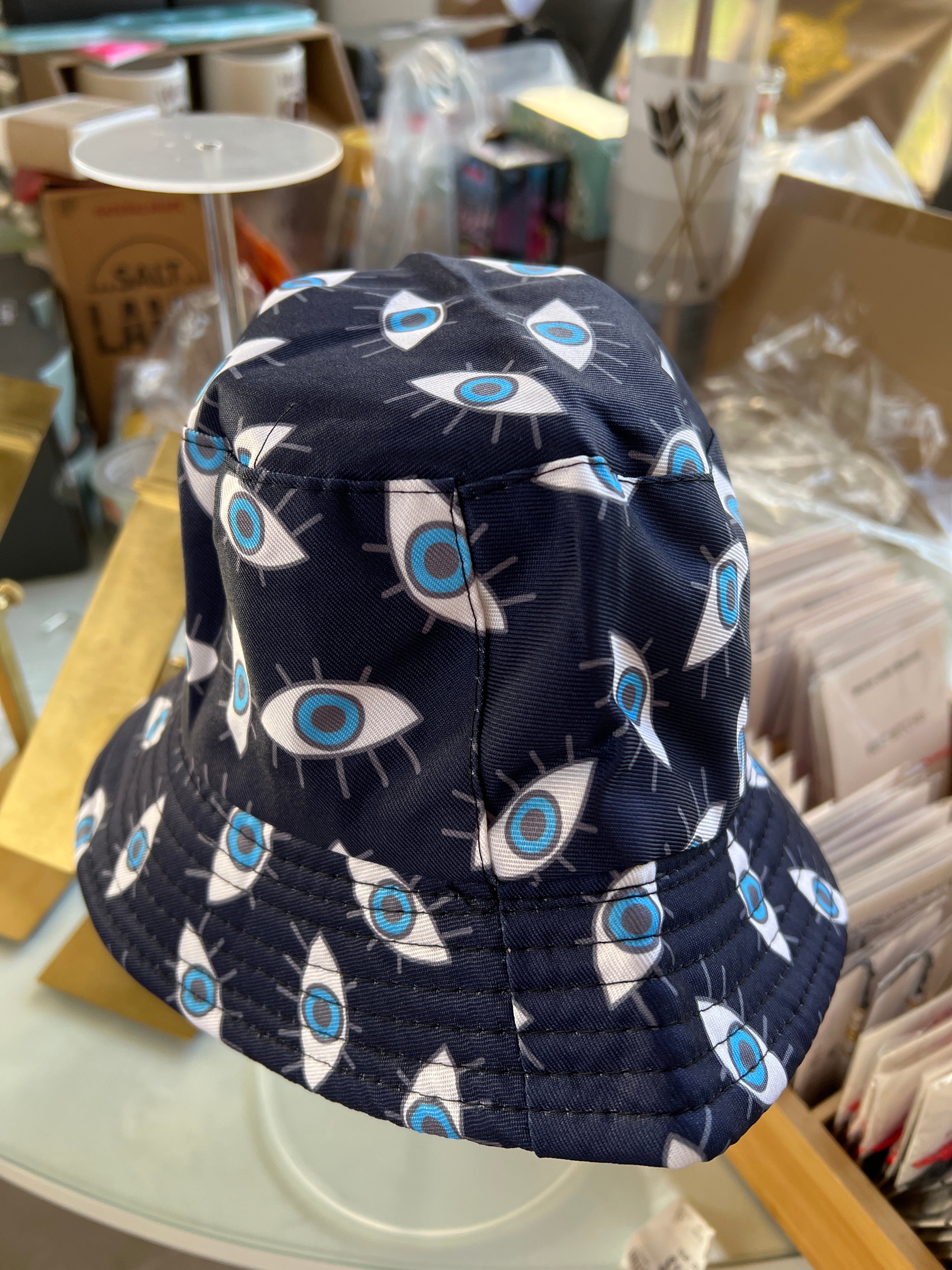 Bucket hat evil eye dark blue